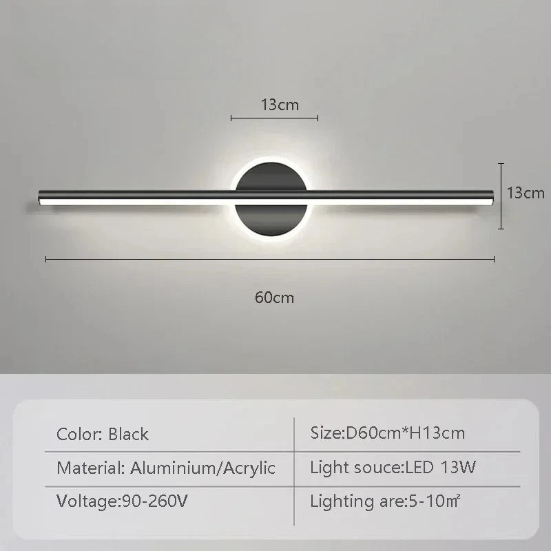 lampe murale miroir or noir minimaliste moderne 40 60 cm tricolore blanc chaleur led