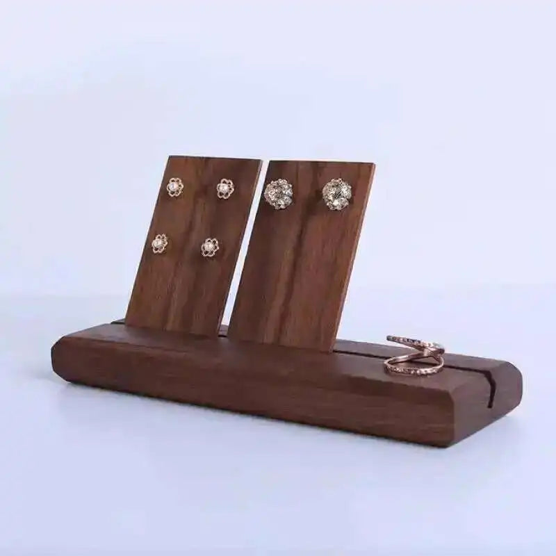 présentoir bijoux bois marron boucles d’oreilles colliers bagues support armoire rustique minimaliste