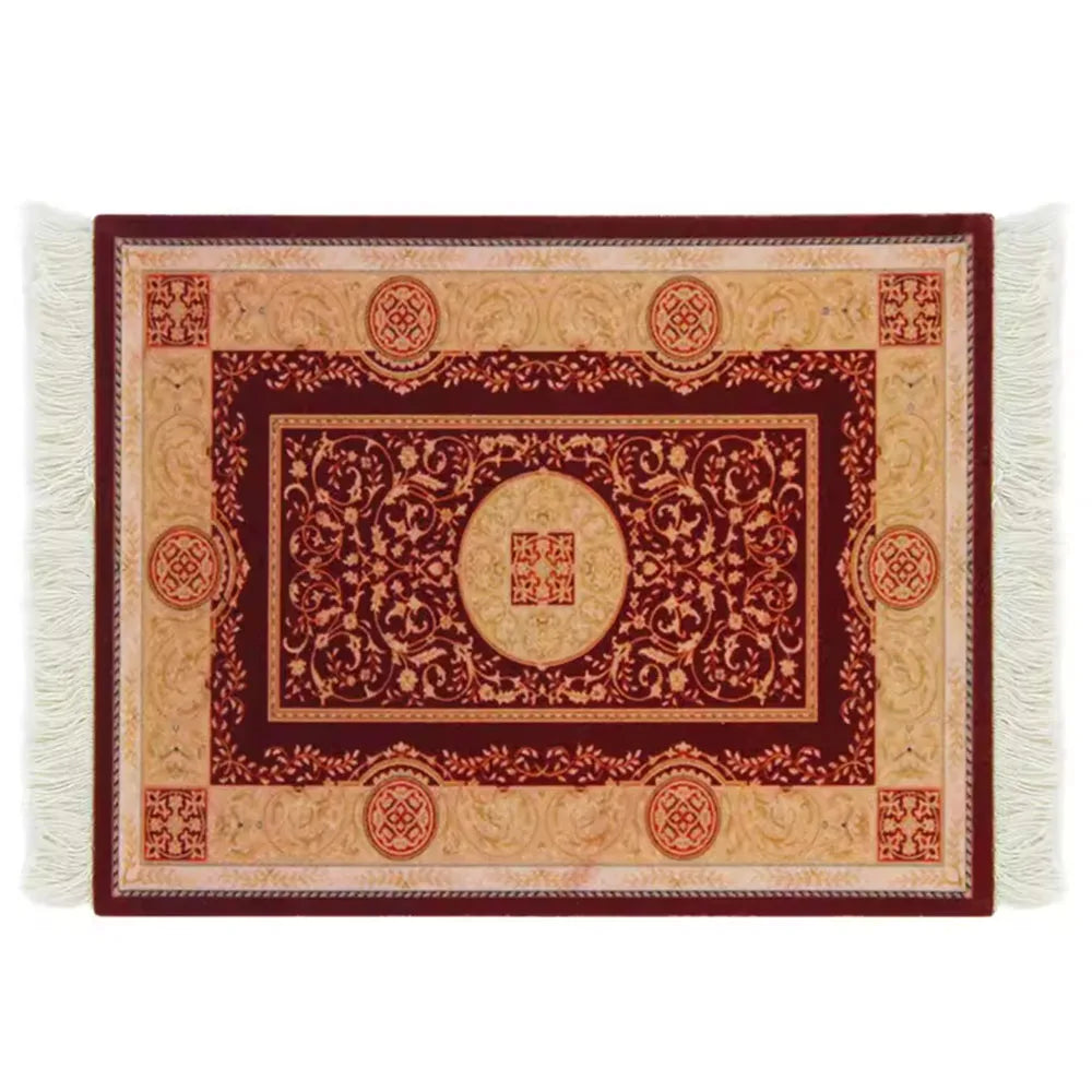 tapis sol persan motif floral classique franges décoration intérieur maison