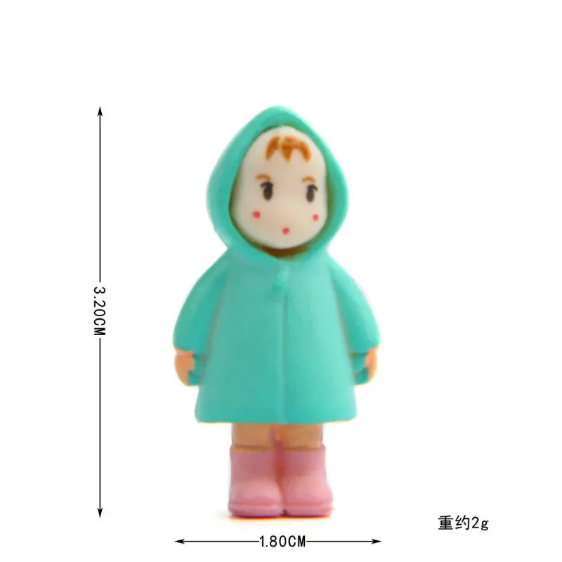 figurines cartoonesques personnes couleurs vives sacs vêtements deco moderne plastique