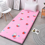 Matelas mousse mémoire forme fibre polyester 90x190CM bleu rose gris moderne