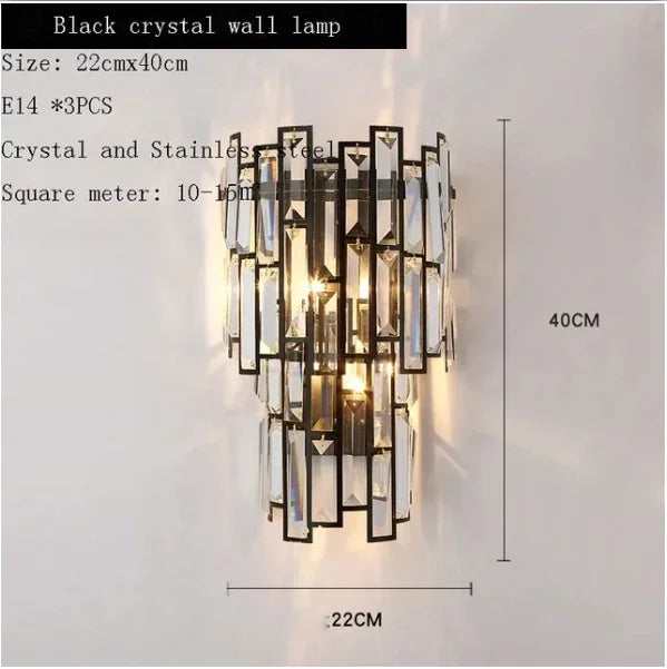 lustre cristal moderne transparent noir brillant salon restaurant haute gamme echangement chainemeta