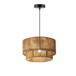 lampe moderne rustique rotin tissé marron clair 45cm opaquement fixée éclairage domestique