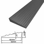 tapis seuil adhésif gris noir rayures moderne 60cm large 80mm épais