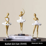statue danseuse résine or blanc robes ballet décoration chambre enfant collection amateur