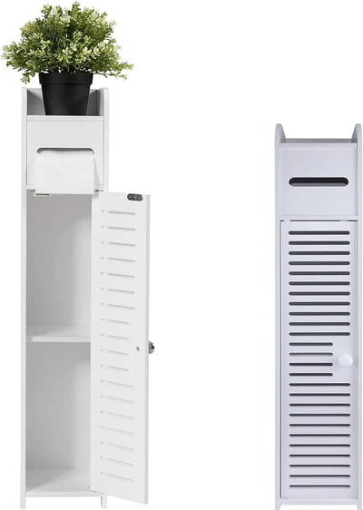 Armoire de salle de bain blanche étanche avec portes et étagères