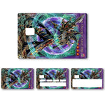 autocollants cartes crédit multicolores dessin animé illustrations fantastiques adhésifs protection cartes jeu set collection