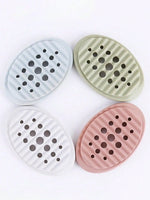 support savon moderne perforé adhésif rose clair vert pastel gris clair salle bain durable