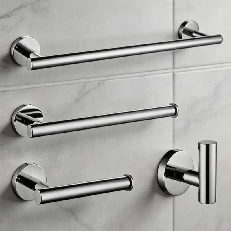 porte serviettes chrome moderne porte papier toilette crochet ensemble salle bain organisation quincaillerie acier