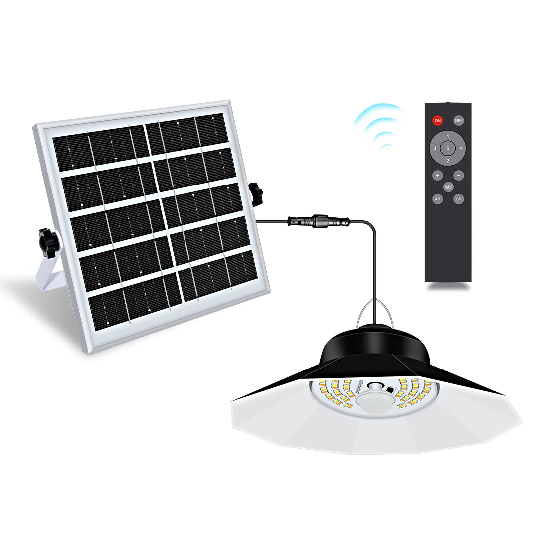 lampe solaire extérieure noire led ip65 moderne télécommande lumière ajustable autonomie