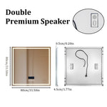 miroir lumineux moderne marbre blanc noir antibuée led bluetooth défog couleurs