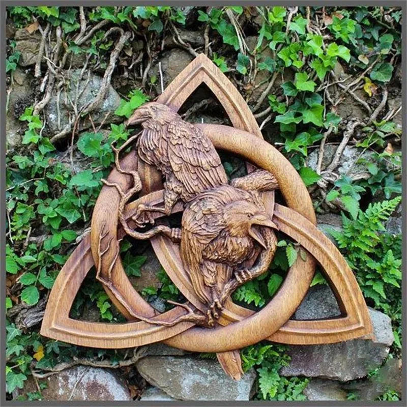 sculpture oiseaux relief géométrique artisanal réaliste naturel brun clair mur jardin decoration résine