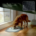 tapis absorbant moderne gris noir blanc chats chiens gamelles antibruit