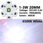 LED haute puissance 1W 3W 5W 10W blanc froide 16mm 20mm éclairage vélo phare