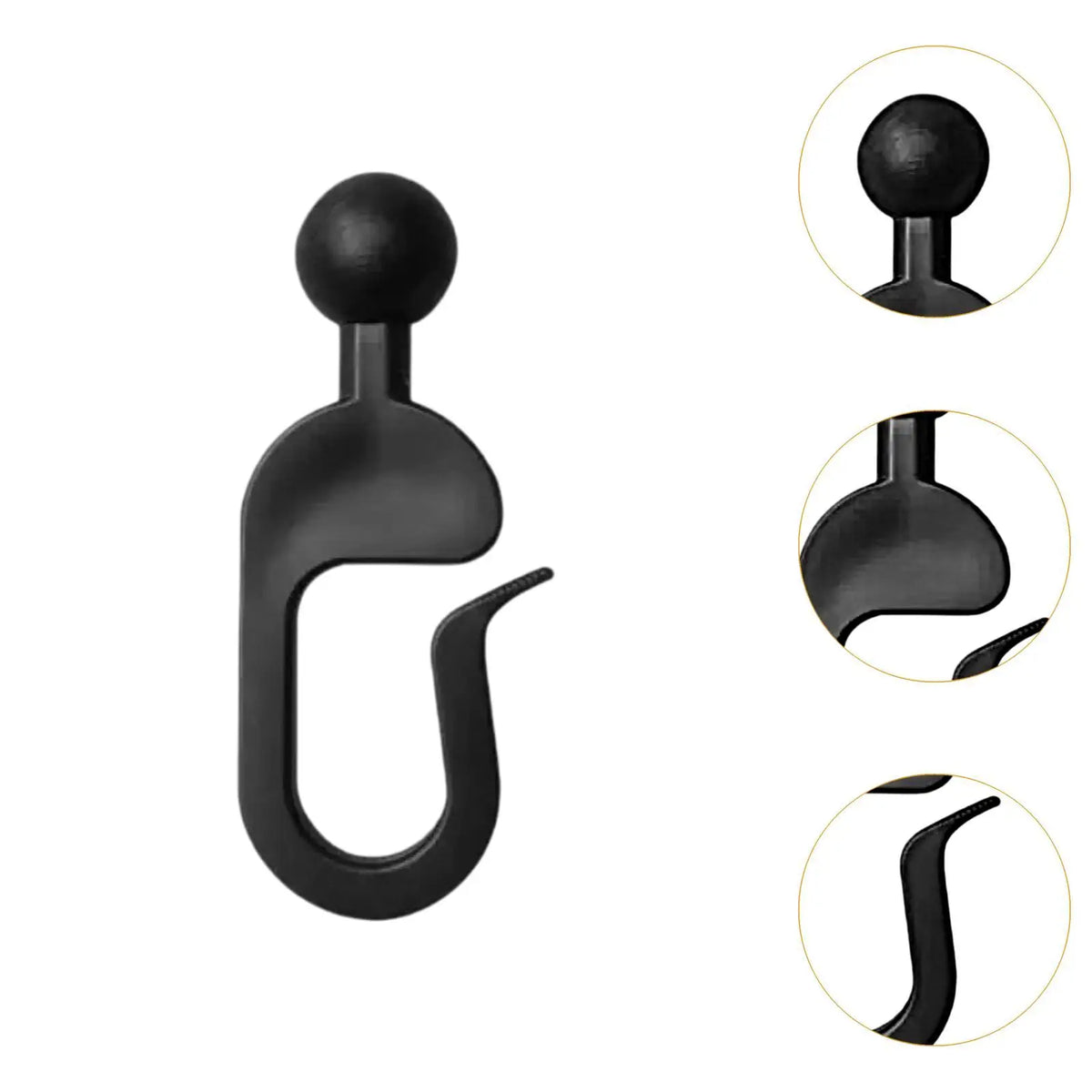 crochets noirs rideaux gazebo tringle douce glissade rustproof extérieur drapeaux robustes 56 pièces