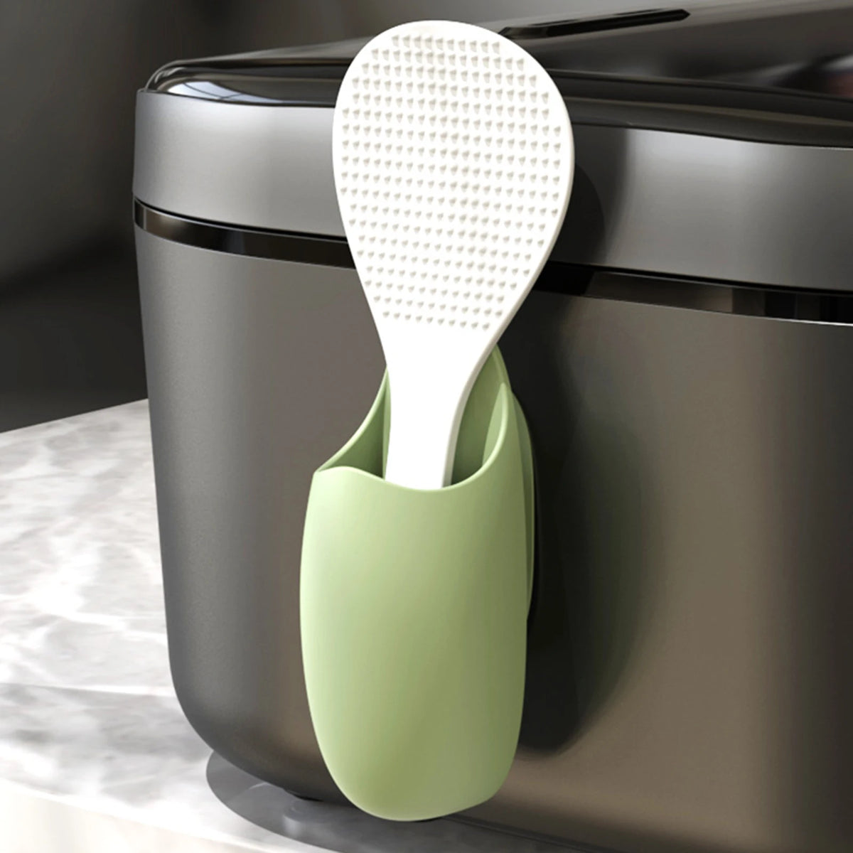 porte couverts silicone adhésif moderne vert clair blanc texture pointillée rangement cuisine vaisselle