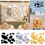 sticker mural moderne 12 pièces forme ovale noir or argent adhésif vinyle décoration intérieure