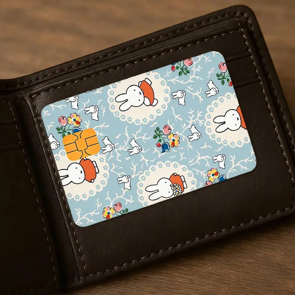 autocollants protection carte bancaire dessins animés miffy waterproof résistance griffures pièces adhésif cartoon enfants