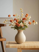 bouquet fleurs artificielles orange blanc vert moderne décoration intérieure maison salon événement festive