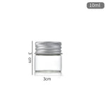 bouteilles transparentes stockage 10ml 20ml 30ml 40ml 50ml capsules métalliques respectueux environnement moderne minimaliste