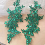 appliques decoratives brodees sequins floral violet blanc or rose bleu vert rouge noir