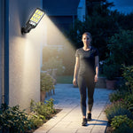 lampes solaires murales noires 108 led cob ip65 moderne télécommande capteur mouvement