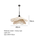 suspension tissée naturelle moderne rustique lumière chaude câble noir 40cm 50cm 60cm
