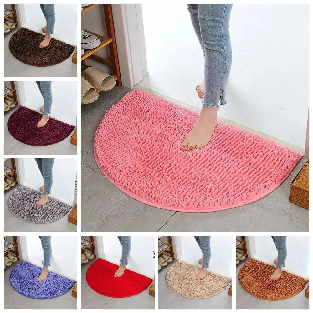 tapis bain demi circulaire chenille douce animaux compagnie salle bain moderne