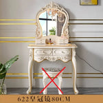 maquillage blanc ornements floraux six tiroirs grand miroir tabouret chambre classique