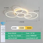 lampe moderne or blanc circulaire géométrique transparent télécommande minimaliste led