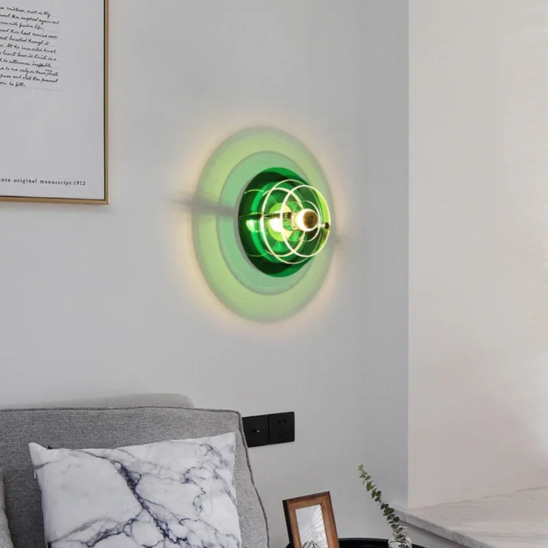 lampe murale moderne couleur vert rouge bleu orange diffuseur translucide adhésif led chambre salon