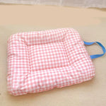 coussin animal carreaux jaune bleu vert rose moderne portable lavable ruban fixe