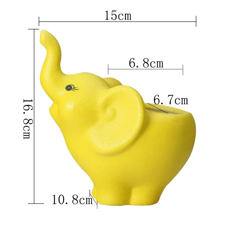 pots fleurs succulentes céramique forme éléphant blanc moderne décoration maison plantes vertes