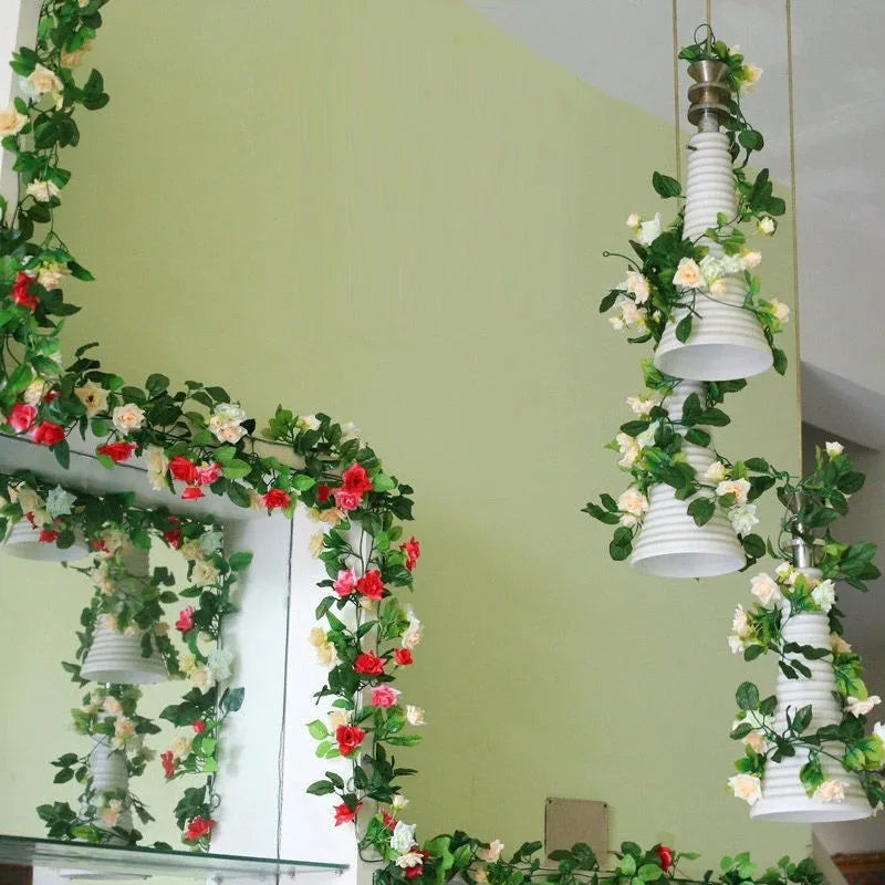 guirlande artificielle fleurs pivoine soie intérieur extérieur mariage décoration maison anniversaire fêtes