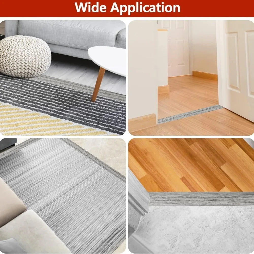 bande transition sol pvc adhésif 1m large motif horizontal moderne brun gris foncé