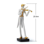 statues musiciens résine blanc doré moderne minimaliste saxophone violoncelle décoration