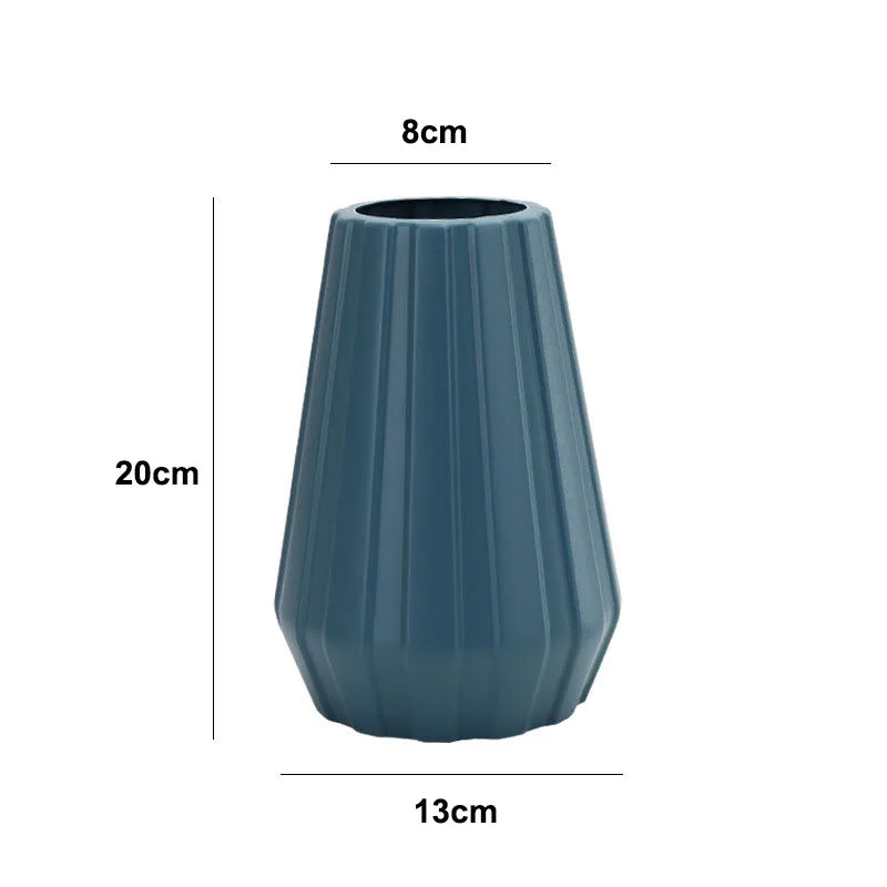 vases décoratifs modernes rayures verticales bleu blanc rose vert pastel minimaliste