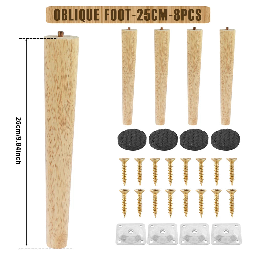 pieds meubles bois massif moderne 8cm 15cm 20cm 25cm vis plaques montage