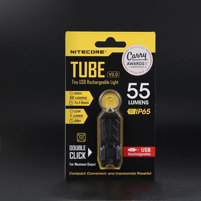 lampe torche rechargeable led noire compacte résistante chocs câble usb orange vert bleu