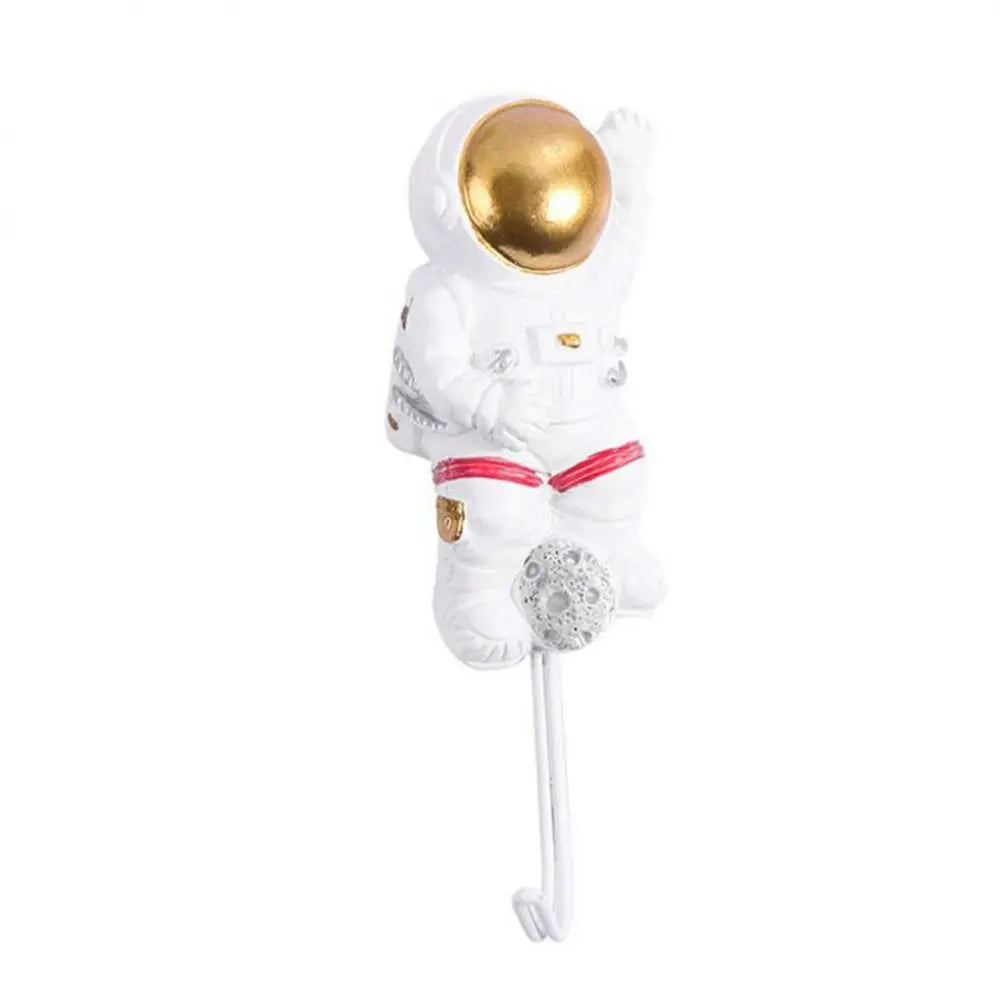 porte clés astronaute blanc or rouge crochet métallique accessoires salle bain