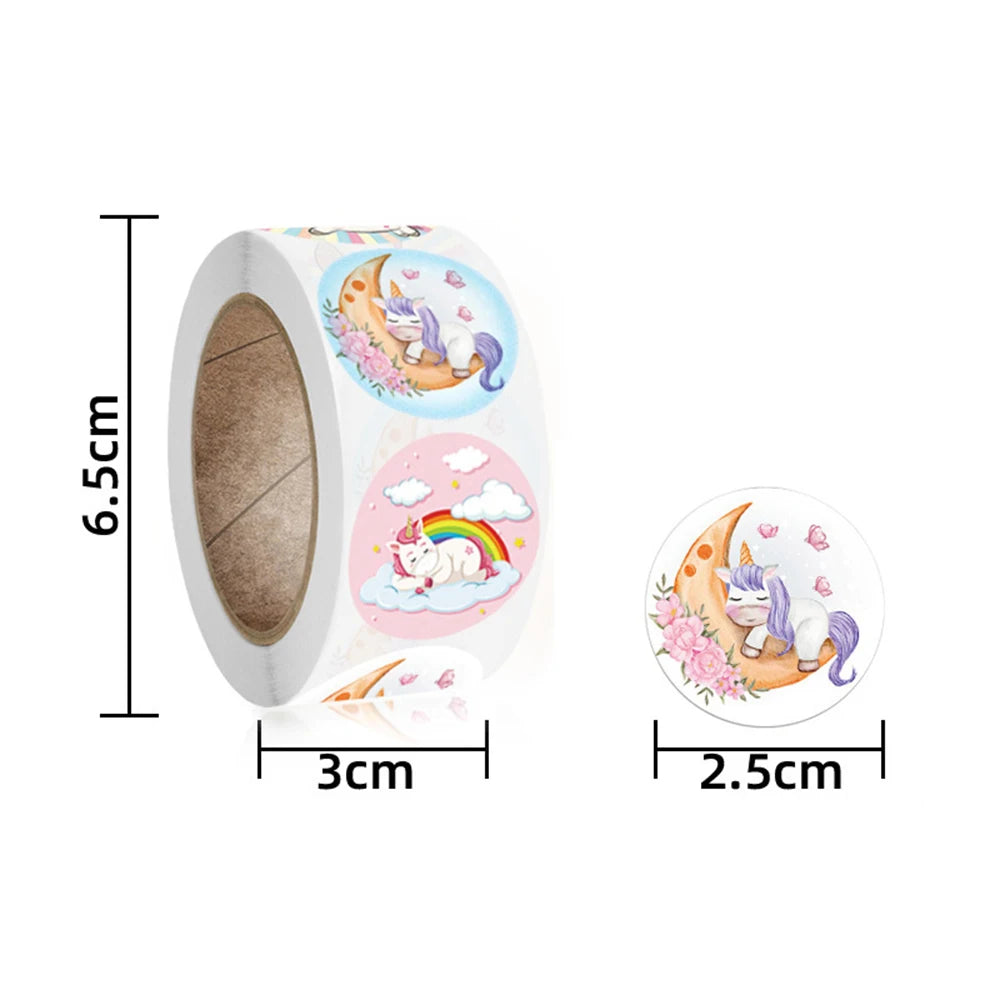 autocollants licorne arc ciel nuages fleurs adhésifs dessin animé multicolor rose blanc violet anniversaire