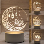 décoration murale lampe led transparente motifs islamiques adhésif base grise câble blanc moderne thème