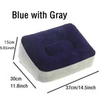 repose pieds gonflable velours gris bleu massage voyage relaxation support opaque ergonomique