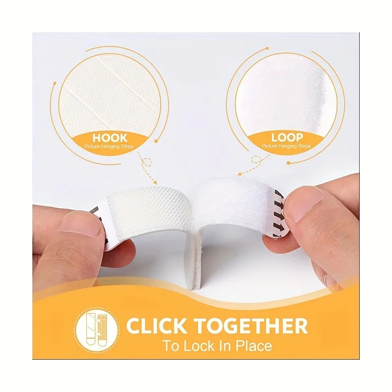 adhesive clip frame hanging stickers easy removable without residue white 12 pieces