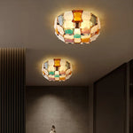 plafonniers modernes led blanc orange vert violet rose doré texturés chambre salon