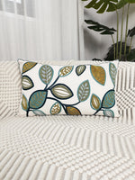 housse coussin brodé feuilles vertes dorées moderne salon décoration voiture 100 polyester durable