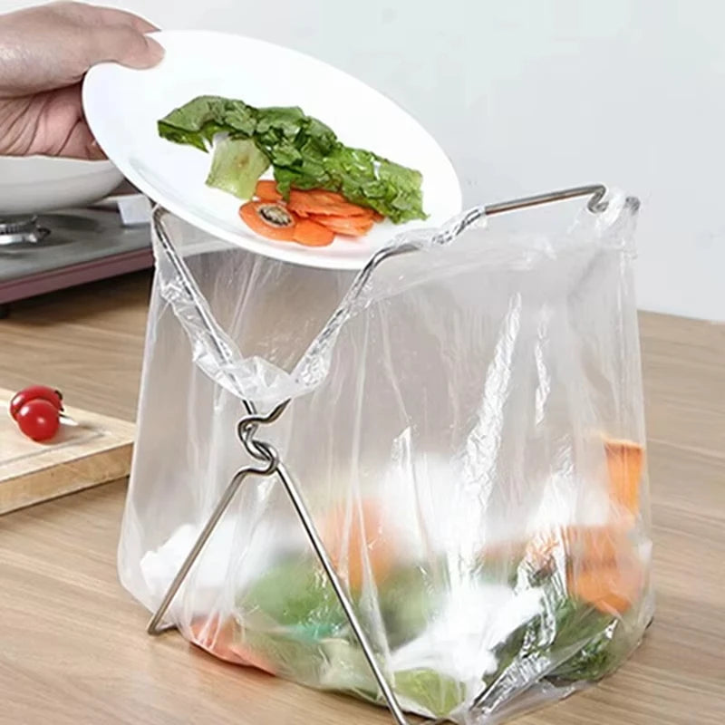 seau cuisine pliable acier inoxydable porte poubelle serviettes organisateur argenté domestique convexe poignées récupération