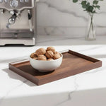 plateau service carré bois marron naturel moderne minimaliste tasse bol noix machine plante tablette