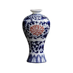 vases antiques porcelaine bleu blanc floral classique décoration intérieure vintage traditionnelpeonies handpainted officeornament