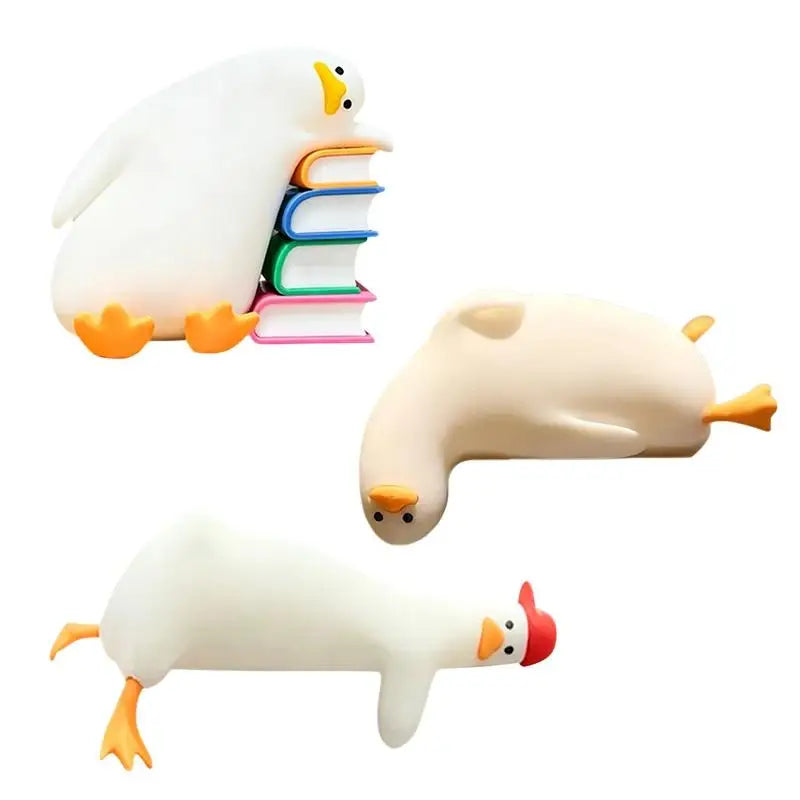 figurine canard blanc jaune rose vert bleu moderne adhésif étagère livres chambre enfant bibliophile